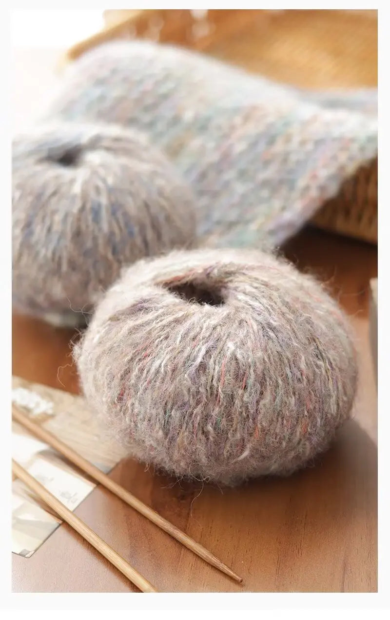250g Colorful Mohair Alpaca Yarn Set (10 Pieces) – Soft Medium-Thick Yarn for Sweaters, Coats, Shawls & DIY Crafts