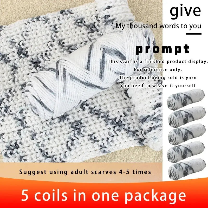 5PCS Valentine’s DIY Scarf Knitting Kit – Cotton Yarn Balls with Needles