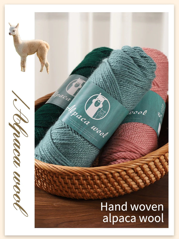 Alpaca Wool Boutique Yarn – 500g Thick Knitting Yarn Set (5 Pieces) for Sweaters, Scarves & Winter Wear