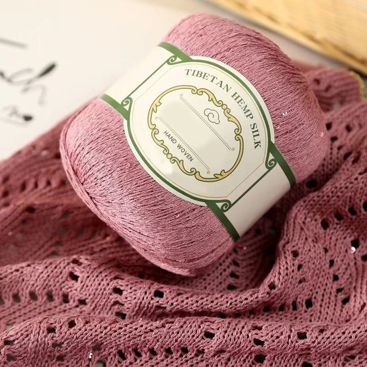 200g Cotton Linen Lace Sequin Yarn – Handwoven Crochet Yarn for Summer Shawls & Hats