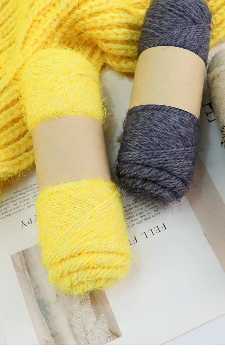 500g Soft Fluffy Bulky Yarn (5 Pack) – Hand-Knitting Yarn for Sweaters, Scarves, Coats & DIY Crafts