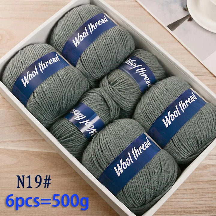 500g Fine Wool & Sheep Cashmere Yarn – Soft Warm Knitting Yarn (6 Pieces/Pack)