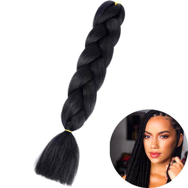 🌈 Synthetic Braiding Hair 24 Inch – Jumbo Ombre Braid Extensions (Purple, Pink, Yellow, Red)