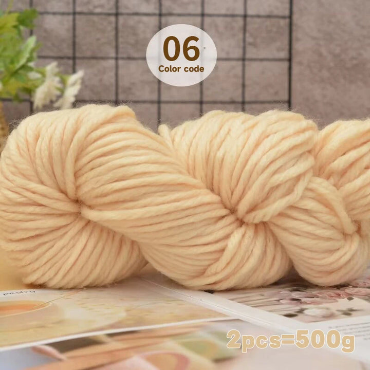 500g Extra Thick Polyester Yarn (2 Skeins) – Chunky Knitting Yarn for Sweaters, Hats, Cushions & DIY Crafts