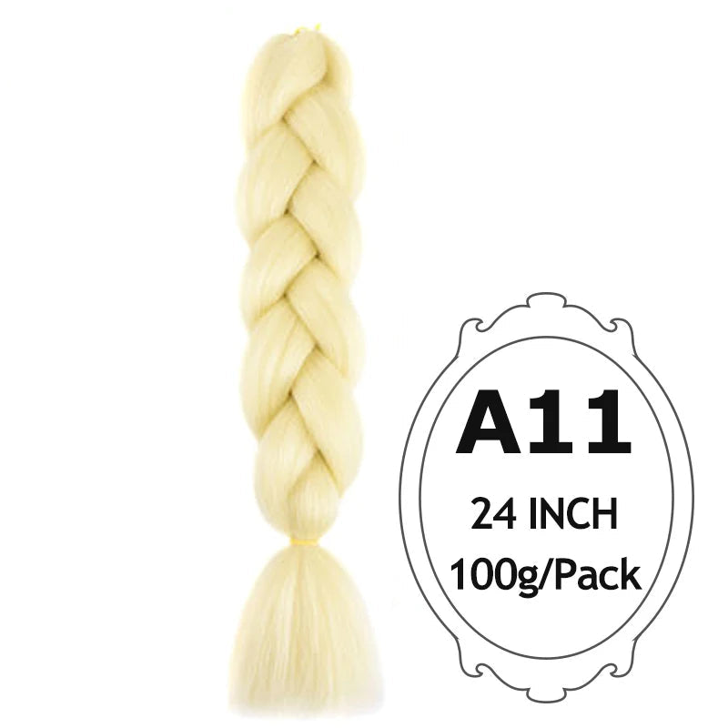 24 Inch Ombre Jumbo Braiding Hair – 5 Packs Yaki Texture Synthetic Extensions for Box Braids