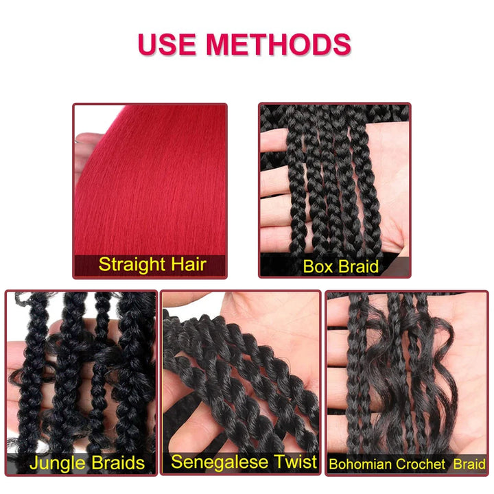 2-Tone Rainbow Jumbo Braiding Hair – 24 Inch Synthetic Crochet Extensions (4 Packs)