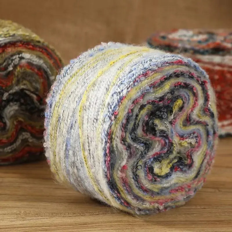 200g Oil Painting Gradient Mohair Wool Yarn (2 Pieces) – Colorful Rainbow Yarn for Sweaters, Coats, Hats & Scarves