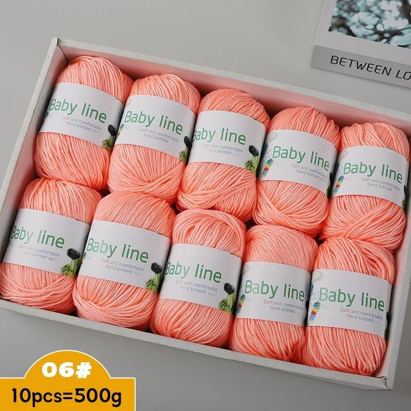 500g Soft Medium-Thick Knitting Yarn Set (10 Pieces) – Cozy Yarn for Sweaters, Hats, Scarves & Crochet Projects