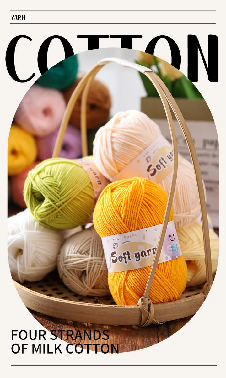 240g Medium-Thin Combed Yarn – Soft DIY Knitting & Crochet Yarn Balls (6 Pieces / Pack)