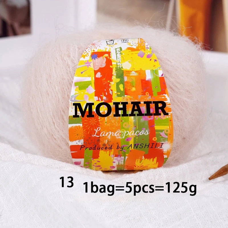 Colorful Long-Haired Mohair Yarn – Gradient Dyed Soft Knitting Yarn for Sweaters, Scarves, Hats & DIY Crafts