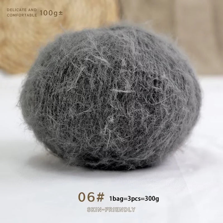 Long-Haired Solid Color Snowflake Yarn – Soft, Skin-Friendly Yarn for Sweaters, Scarves & DIY Crafts (3pcs, 300g)