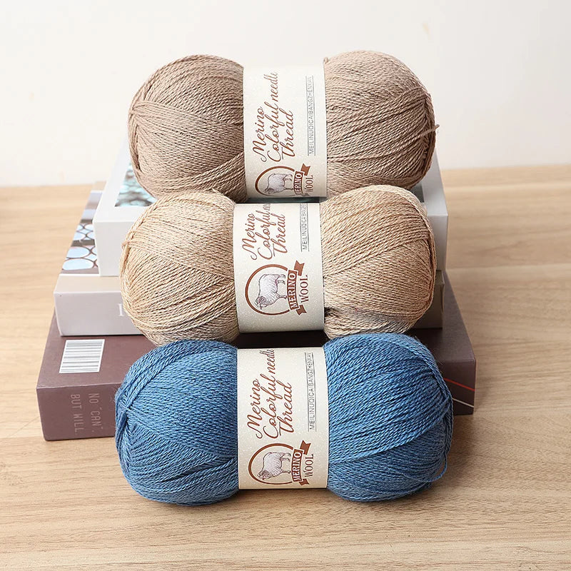 Solid Color Medium-Thick Cashmere Blend Yarn – Soft Luxury Yarn for Sweaters, Scarves & Handmade Crafts