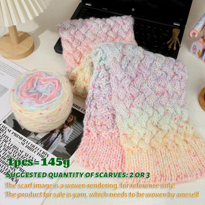145g Gradient Dot Wool Yarn Ball – Soft Long-Dye Knitting Yarn for Scarves, Hats & Fashion Accessories