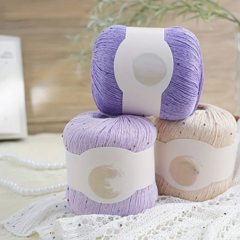 200g Colorful Sequin Yarn – Soft Knitting Yarn for Sweaters, Scarves & DIY Crafts (4 Pieces/Pack)
