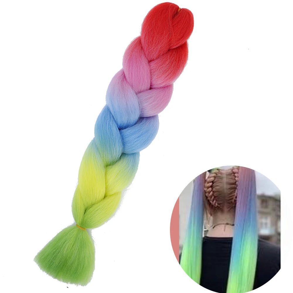 24 Inch Synthetic Jumbo Braiding Hair – Heat Resistant Ombre Extensions
