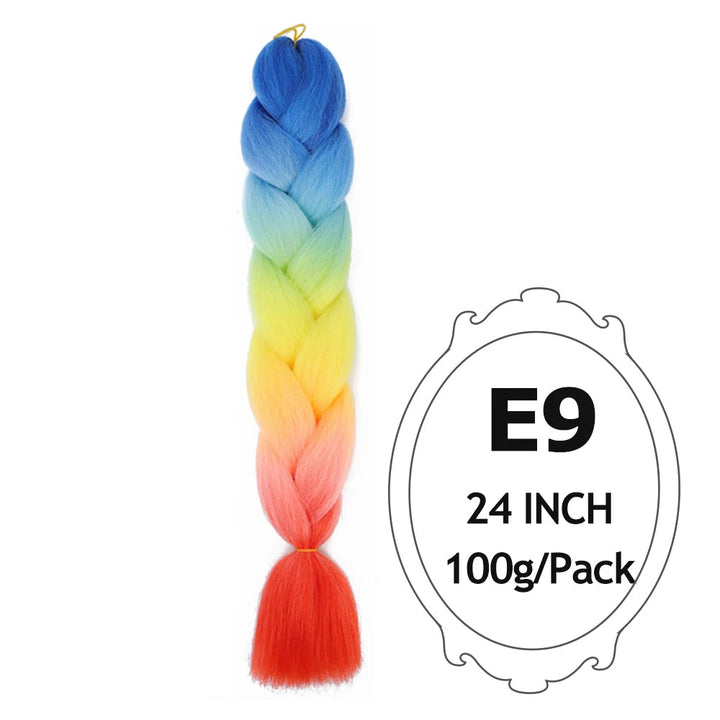 Ombre Braiding Hair 24 Inch – Colorful Jumbo Synthetic Braiding Hair Extensions for Women (Purple, Pink, White, Red, Blue)