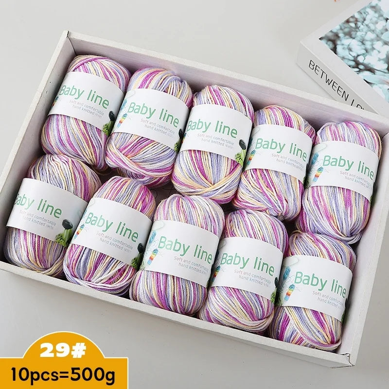 500g Soft Medium-Thick Knitting Yarn Set (10 Pieces) – Cozy Yarn for Sweaters, Hats, Scarves & Crochet Projects