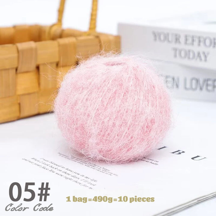 250g Long-Haired Mohair Yarn – Soft Fluffy Knitting Yarn for Sweaters, Scarves & Coats (10 Pieces/Bag)