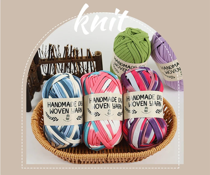 High-Quality Polyester Fabric Yarn – High-Elastic Yarn for Bags, Slippers & DIY Handmade Crafts