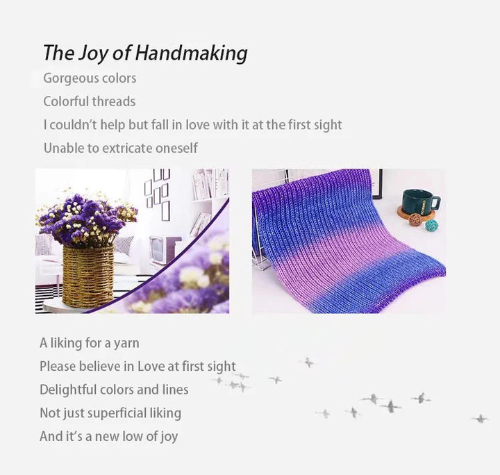 190g Rainbow Gradient Mohair Yarn – Long Section Dyed Spray Yarn for Sweaters, Shawls & Scarves (2 Pieces/Pack)