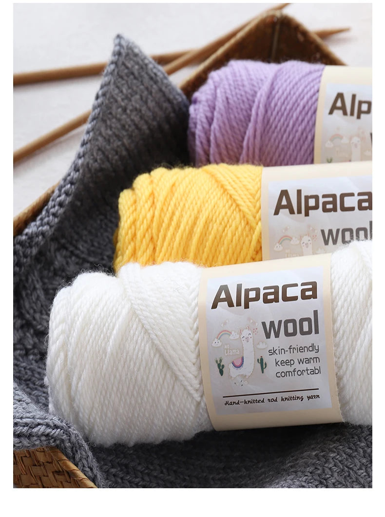 450g Alpaca Wool Yarn Set (6 Pieces) – Thick Knitting Yarn for Sweaters, Shawls, Hats & Winter Crafts