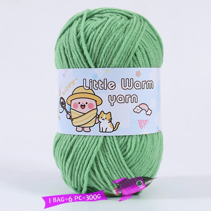 300g Medium-Thick Soft Yarn – DIY Hand-Knitting Yarn Balls for Sweaters, Hats & Crafts (6 Pieces / Pack)