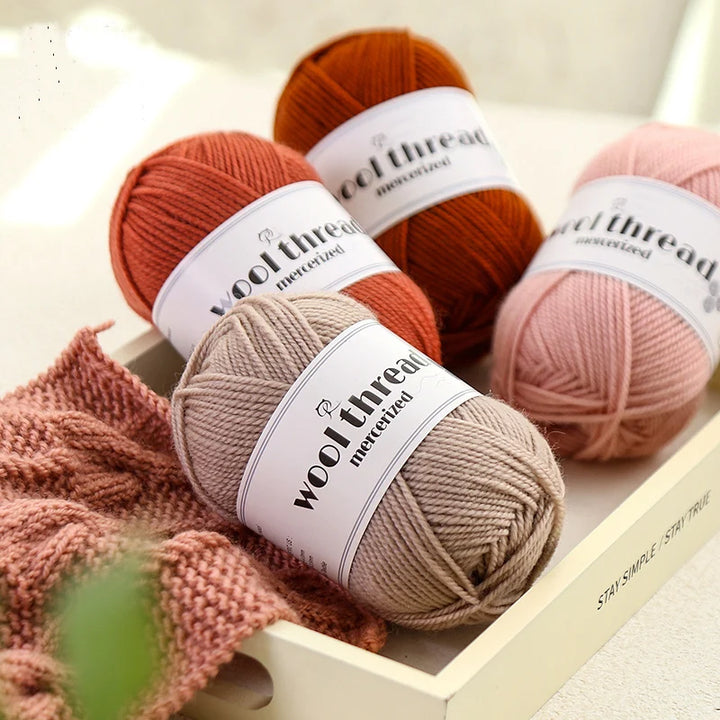 300g 100% Pure Wool Yarn (6 Pieces) – Soft Warm Knitting Yarn for Sweaters, Hats, Scarves & Winter DIY Projects