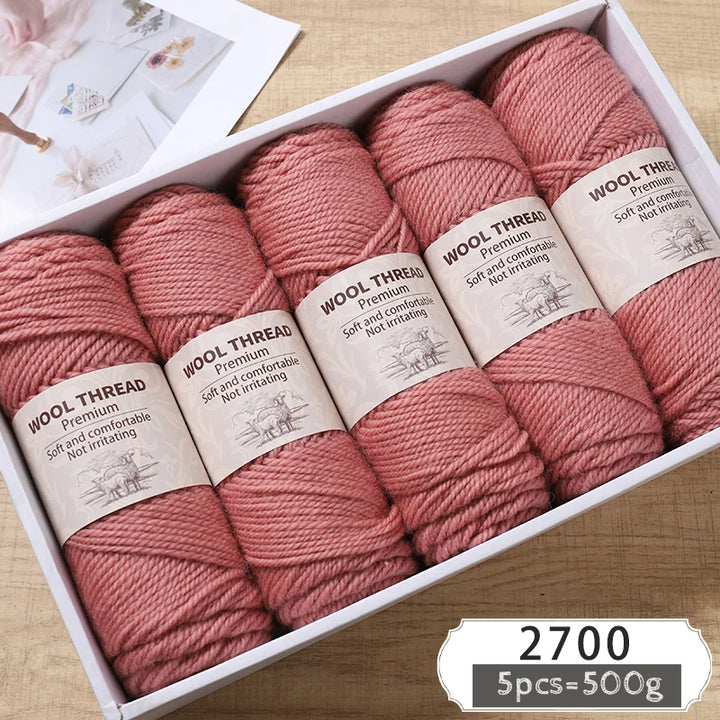 500g Thick Alpaca Wool Yarn – 245 Needle Knitting Yarn for Sweaters, Jackets & Accessories