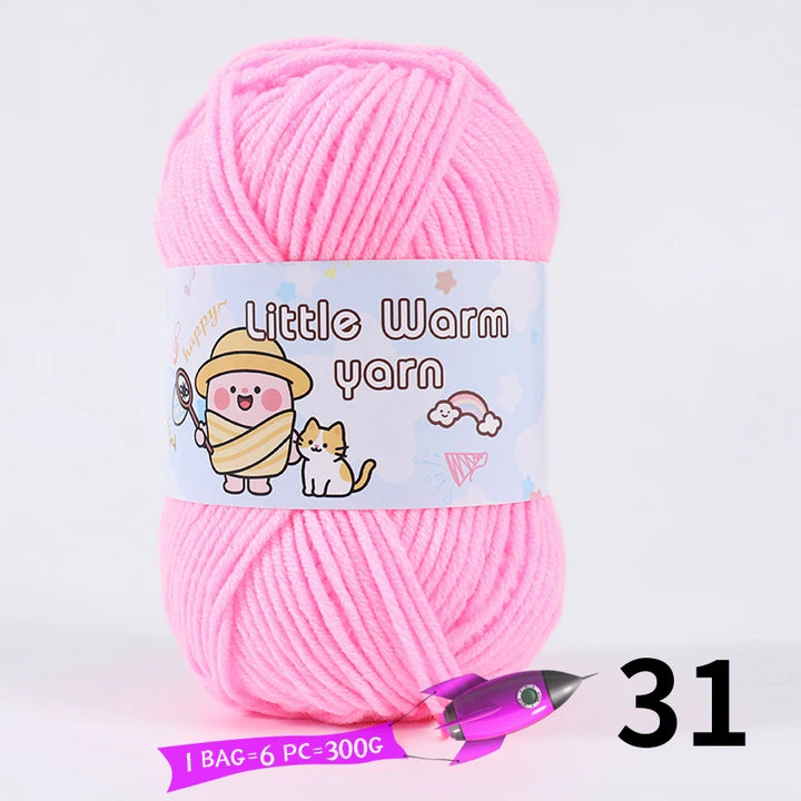 300g Medium-Thick Soft Yarn – DIY Hand-Knitting Yarn Balls for Sweaters, Hats & Crafts (6 Pieces / Pack)