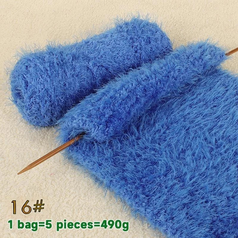 490g Imitation Fur Eyelash Yarn – Thick Roving Yarn for Sweaters, Shawls, Blankets & Cushions