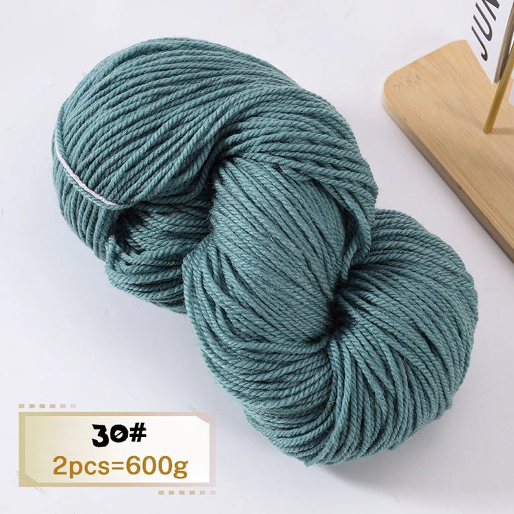 600g Thick Alpaca Wool Yarn Set (2 Pieces) – Premium Knitting Yarn for Sweaters, Scarves, Hats & DIY Crafts