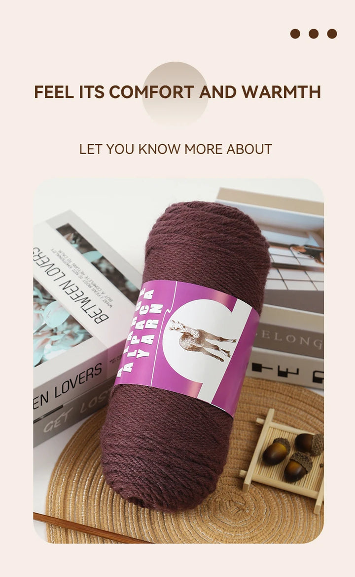 Large Skeins of Medium-Thick Alpaca Yarn – Beginner-Friendly Knitting Yarn for Sweaters, Scarves & Gloves