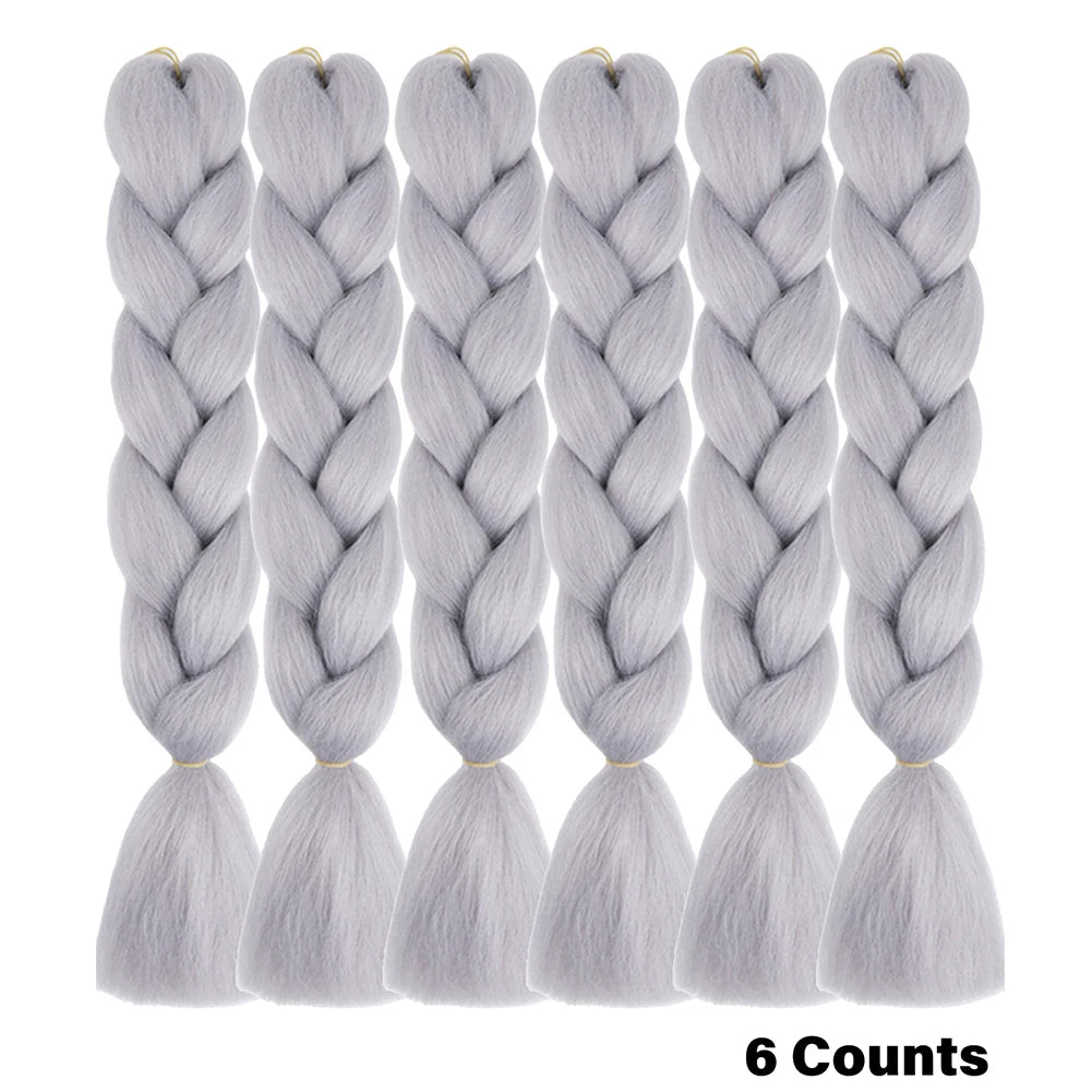 Rainbow Pre-Stretched Braiding Hair – Jumbo Box Braids High-Temperature Synthetic Extensions (6 Packs)
