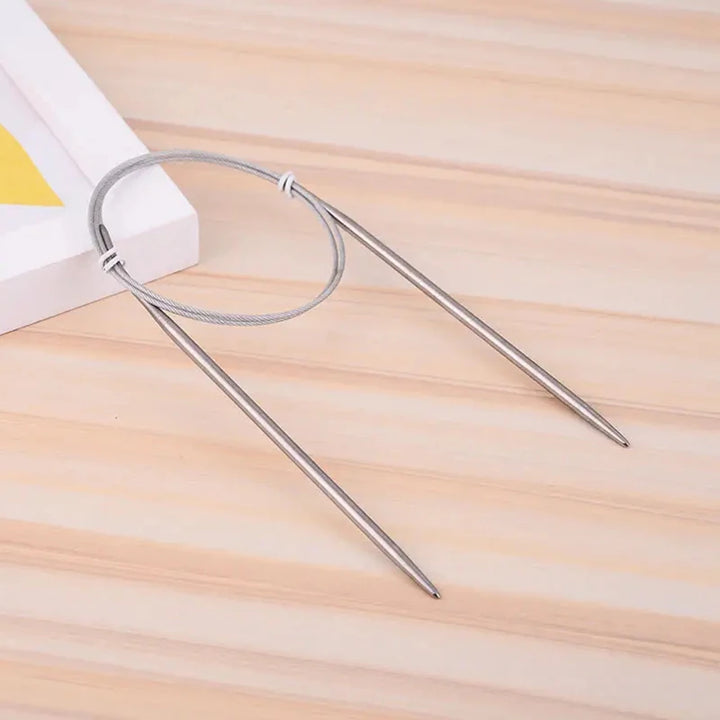 Stainless Steel Circular Knitting Needles – Metal Loop Needles for Sweaters, Scarves & DIY Knitting