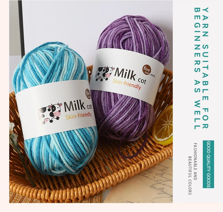 Colorful 5-Strand Gradient Yarn – Multi-Color Segment-Dyed Knitting Yarn for Sweaters, Hats, Scarves & DIY Crafts