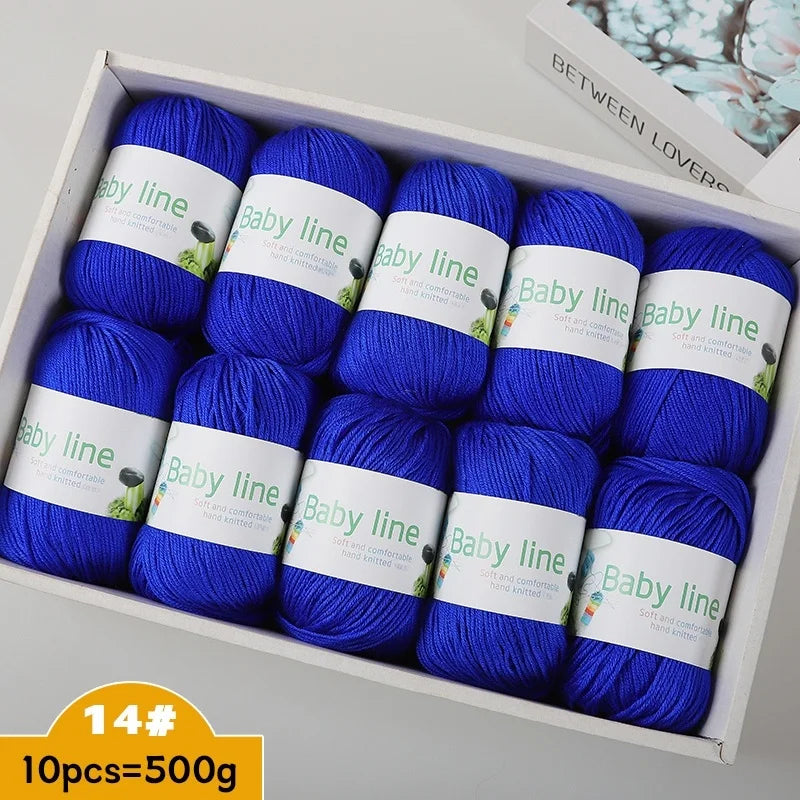500g Soft Medium-Thick Knitting Yarn Set (10 Pieces) – Cozy Yarn for Sweaters, Hats, Scarves & Crochet Projects