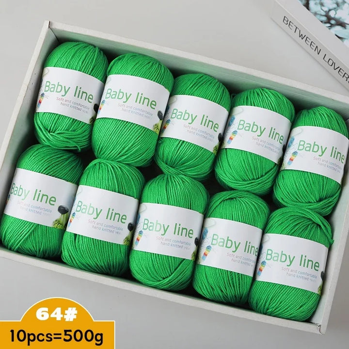 500g Soft Medium-Thick Knitting Yarn Set (10 Pieces) – Cozy Yarn for Sweaters, Hats, Scarves & Crochet Projects