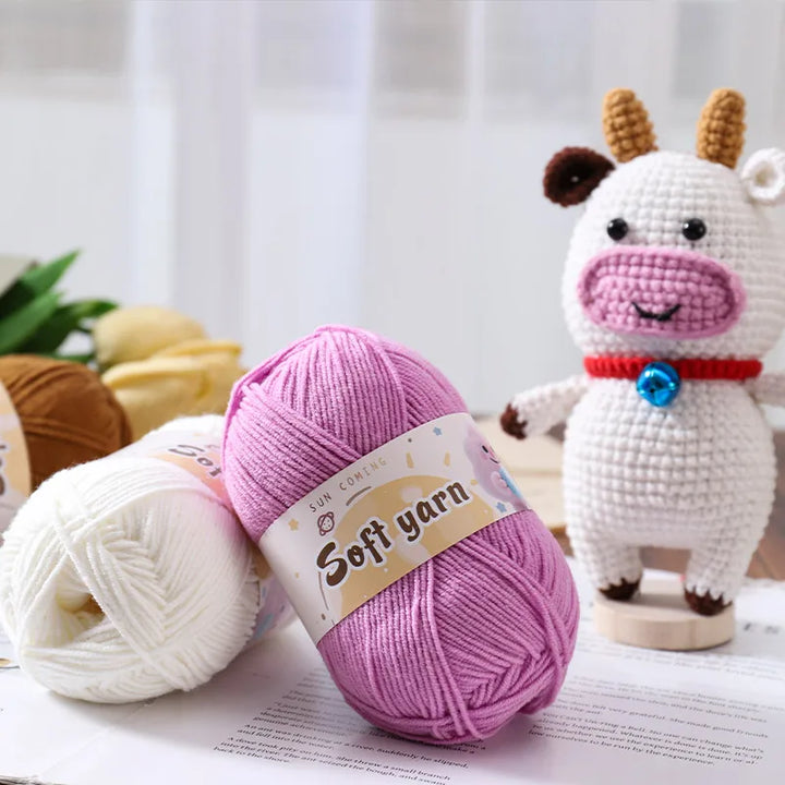 240g Medium-Thin Combed Yarn – Soft DIY Knitting & Crochet Yarn Balls (6 Pieces / Pack)