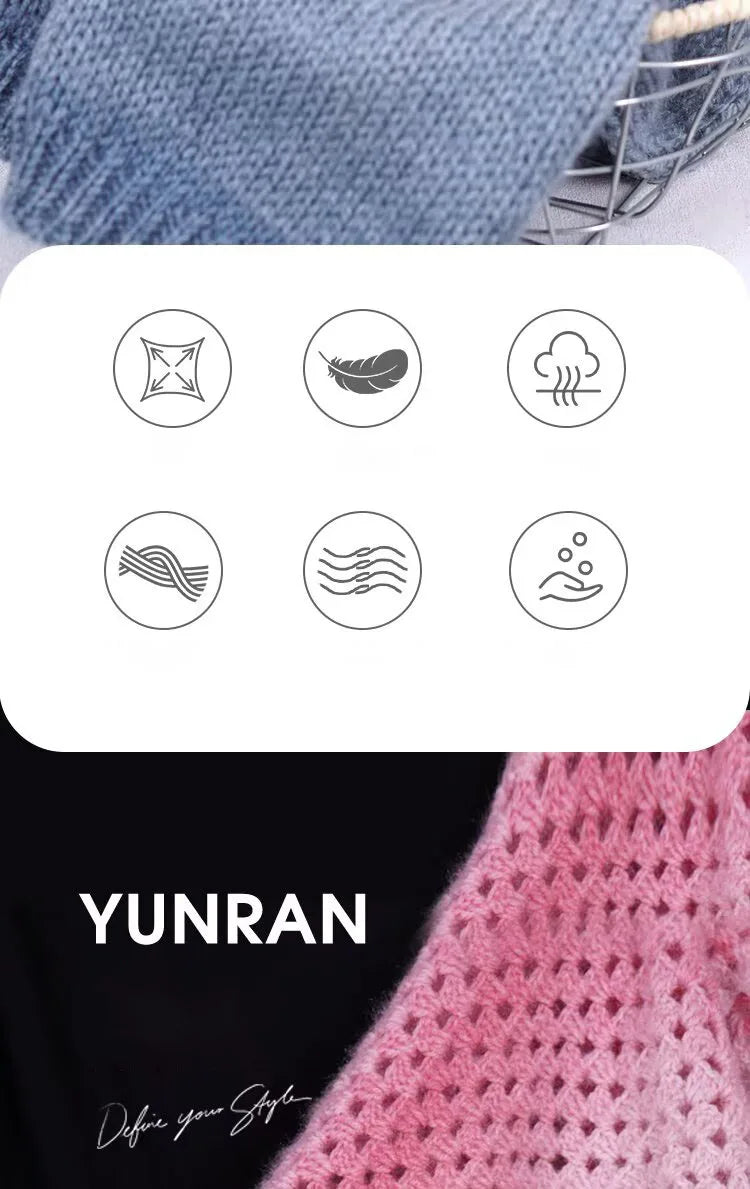 190g Gradient Dyed Medium-Thick Yarn – Soft Knitting Yarn for Sweaters, Shawls, Scarves & DIY Crafts