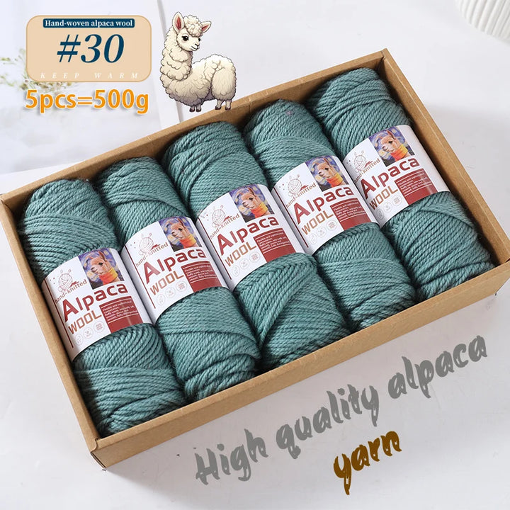 500g Alpaca Wool 245 Stick Stitch Yarn (5 Pieces) – Thick Knitting Yarn for Sweaters, Coats, Blankets & DIY Crafts