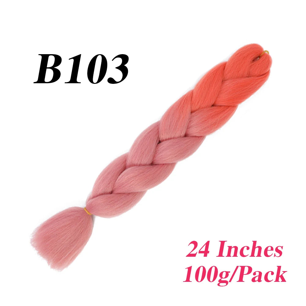 24 Inch Jumbo Braiding Hair – Afro Ombre Synthetic Extensions for Children’s Braids (100g) 33