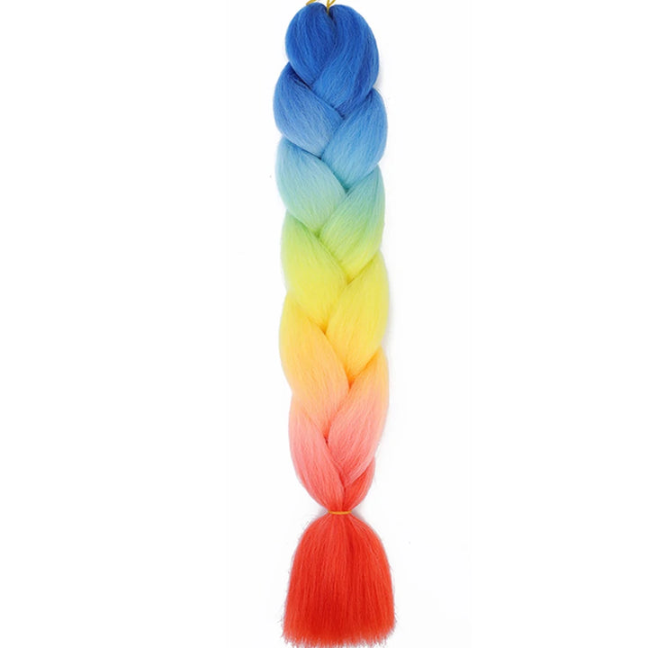 24 Inch Jumbo Box Braids Extensions – Synthetic Braiding Hair for Children (Pink, Purple, Yellow, Gray)