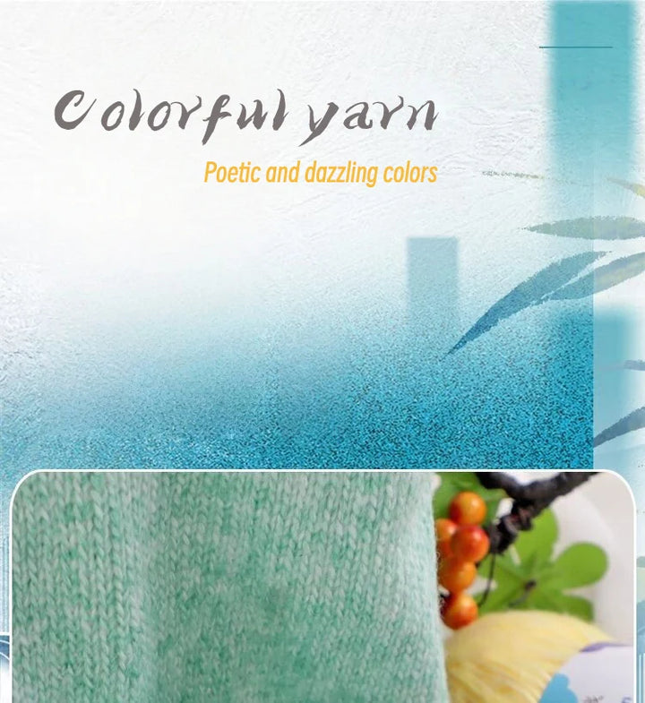 300g Colorful Bamboo Fiber Mohair Yarn Set (6 Pieces) – Soft Knitting Yarn for Sweaters, Scarves, Hats & Shawls