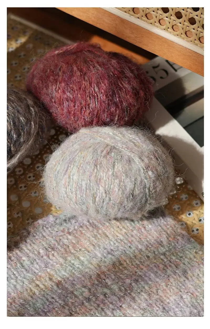 250g Colorful Mohair Alpaca Yarn Set (10 Pieces) – Soft Medium-Thick Yarn for Sweaters, Coats, Shawls & DIY Crafts