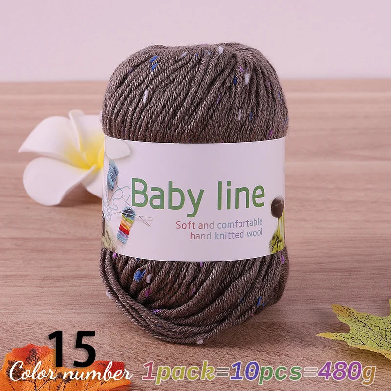 480g Star Dot Multicolor Yarn – Medium-Thick Knitting Yarn for Sweaters, Scarves & Hats (10 Pieces/Pack)