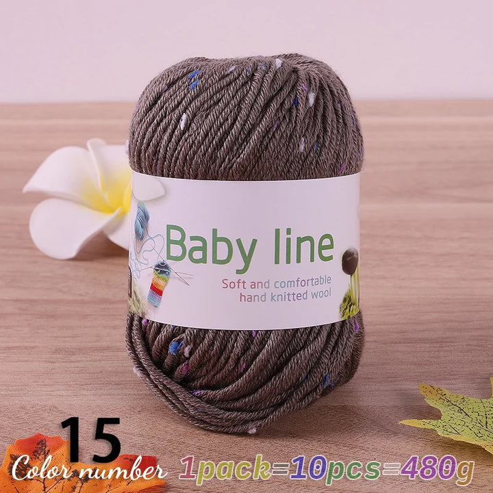 480g Star Dot Multicolor Yarn – Medium-Thick Knitting Yarn for Sweaters, Scarves & Hats (10 Pieces/Pack)