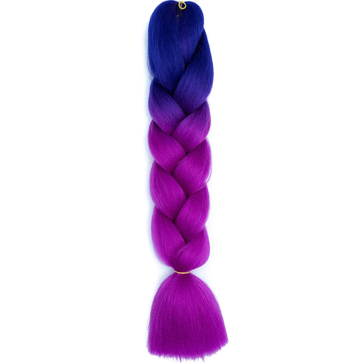 24 Inch Jumbo Box Braids Extensions – Synthetic Braiding Hair for Children (Pink, Purple, Yellow, Gray)