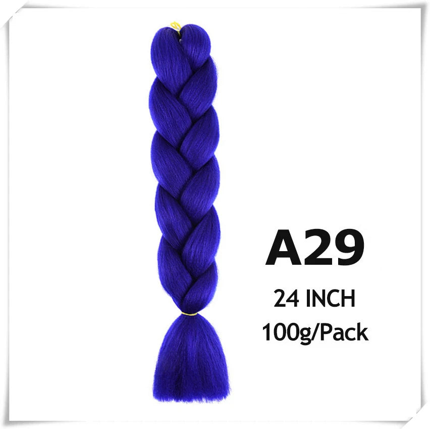 Pre-Stretched Jumbo Braiding Hair – 24 Inch Ombre Purple Synthetic Crochet Extensions for Women