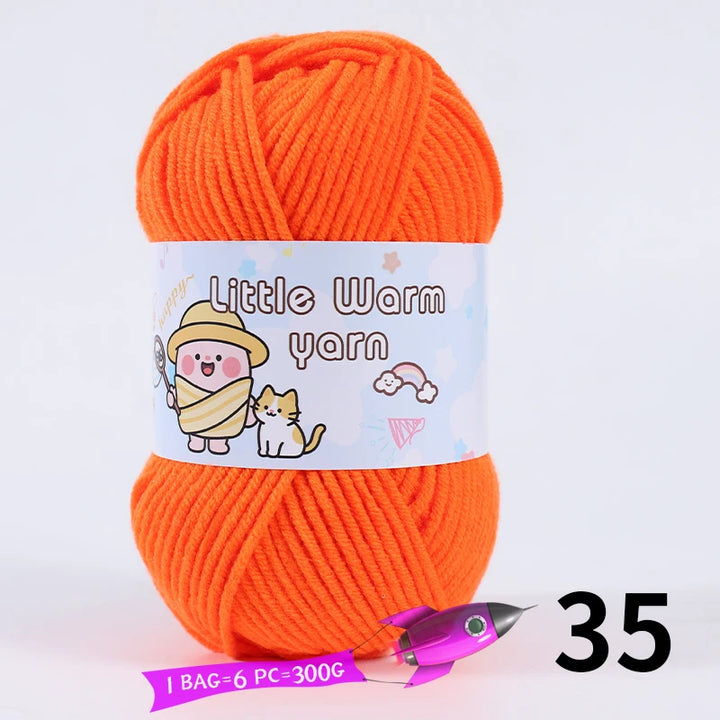 300g Medium-Thick Soft Yarn – DIY Hand-Knitting Yarn Balls for Sweaters, Hats & Crafts (6 Pieces / Pack)