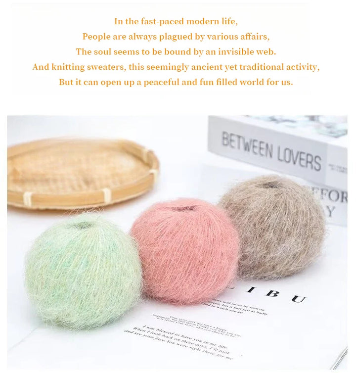 250g Long-Haired Mohair Yarn – Soft Fluffy Knitting Yarn for Sweaters, Scarves & Coats (10 Pieces/Bag)